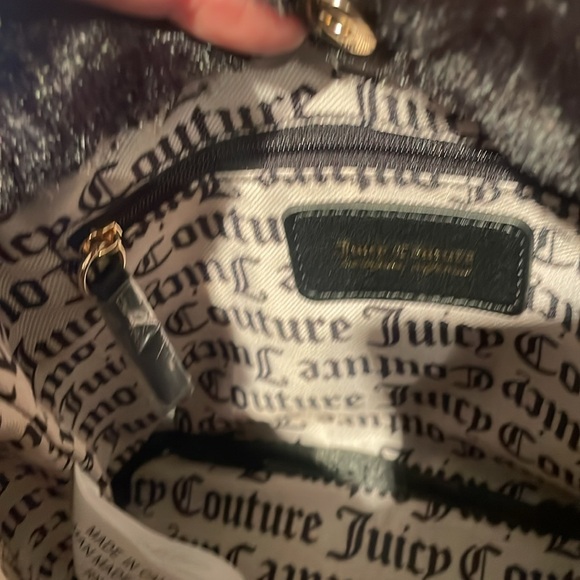 NWT Juicy Couture Black Faux Fur Mini Tote or Crossbody MSRP $89 - Picture 9 of 10